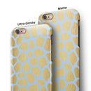 Gold Flaked Animal Light Blue 3 iPhone 6/6s or 6/6s Plus 2-Piece Hybrid INK-Fuzed Case