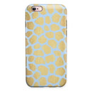 Gold Flaked Animal Light Blue 3 iPhone 6/6s or 6/6s Plus 2-Piece Hybrid INK-Fuzed Case