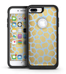 Gold Flaked Animal Light Blue 3 - iPhone 7 or 7 Plus Commuter Case Skin Kit