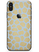 Gold Flaked Animal Light Blue 3 - iPhone X Skin-Kit