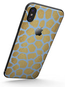 Gold Flaked Animal Light Blue 3 - iPhone X Skin-Kit