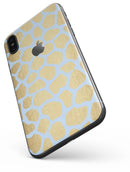 Gold Flaked Animal Light Blue 3 - iPhone X Skin-Kit