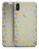 Gold Flaked Animal Light Blue 3 - iPhone X Skin-Kit