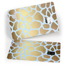 Gold Flaked Animal Light Blue - Premium Protective Decal Skin-Kit for the Apple Credit Card