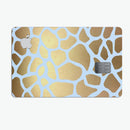 Gold Flaked Animal Light Blue - Premium Protective Decal Skin-Kit for the Apple Credit Card