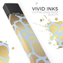 Gold Flaked Animal Light Blue - Premium Decal Protective Skin-Wrap Sticker compatible with the Juul Labs vaping device