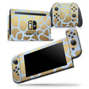 Gold Flaked Animal Light Blue - Vinyl Skin Wrap for Nintendo Switch 2, OLED, Lite, Pro Controller, Wii & Classic Handhelds