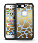 Gold Flaked Animal Light Blue - iPhone 7 or 7 Plus Commuter Case Skin Kit