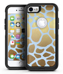 Gold Flaked Animal Light Blue - iPhone 7 or 7 Plus Commuter Case Skin Kit