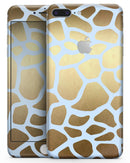 Gold Flaked Animal Light Blue - Skin-kit for the iPhone 8 or 8 Plus
