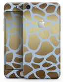 Gold Flaked Animal Light Blue - Skin-kit for the iPhone 8 or 8 Plus