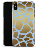 Gold Flaked Animal Light Blue - iPhone X Clipit Case