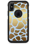 Gold Flaked Animal Light Blue - iPhone X OtterBox Case & Skin Kits