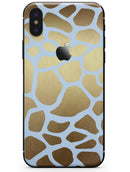 Gold Flaked Animal Light Blue - iPhone X Skin-Kit