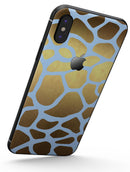 Gold Flaked Animal Light Blue - iPhone X Skin-Kit