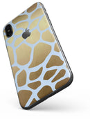 Gold Flaked Animal Light Blue - iPhone X Skin-Kit