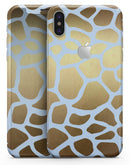 Gold Flaked Animal Light Blue - iPhone X Skin-Kit