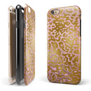 Gold Flaked Animal Pink iPhone 6/6s or 6/6s Plus 2-Piece Hybrid INK-Fuzed Case