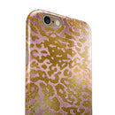 Gold Flaked Animal Pink iPhone 6/6s or 6/6s Plus 2-Piece Hybrid INK-Fuzed Case