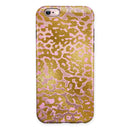Gold Flaked Animal Pink iPhone 6/6s or 6/6s Plus 2-Piece Hybrid INK-Fuzed Case