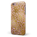 Gold Flaked Animal Pink iPhone 6/6s or 6/6s Plus 2-Piece Hybrid INK-Fuzed Case