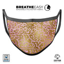 Gold Flaked Animal Pink - Made in USA Mouth Cover Unisex Anti-Dust Cotton Blend Reusable & Washable Face Mask with Adjustable Sizing for Adult or Child