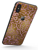 Gold Flaked Animal Pink - iPhone X Skin-Kit