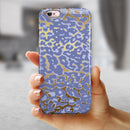 Gold Flaked Animal Purple iPhone 6/6s or 6/6s Plus 2-Piece Hybrid INK-Fuzed Case