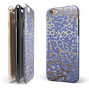 Gold Flaked Animal Purple iPhone 6/6s or 6/6s Plus 2-Piece Hybrid INK-Fuzed Case