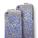 Gold Flaked Animal Purple iPhone 6/6s or 6/6s Plus 2-Piece Hybrid INK-Fuzed Case