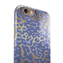 Gold Flaked Animal Purple iPhone 6/6s or 6/6s Plus 2-Piece Hybrid INK-Fuzed Case