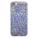 Gold Flaked Animal Purple iPhone 6/6s or 6/6s Plus 2-Piece Hybrid INK-Fuzed Case
