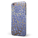 Gold Flaked Animal Purple iPhone 6/6s or 6/6s Plus 2-Piece Hybrid INK-Fuzed Case