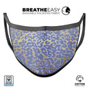 Gold Flaked Animal Purple - Made in USA Mouth Cover Unisex Anti-Dust Cotton Blend Reusable & Washable Face Mask with Adjustable Sizing for Adult or Child