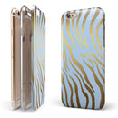 Gold Flaked Animal blue Zebra 2 iPhone 6/6s or 6/6s Plus 2-Piece Hybrid INK-Fuzed Case