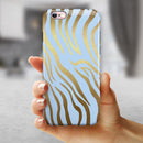 Gold Flaked Animal blue Zebra 2 iPhone 6/6s or 6/6s Plus 2-Piece Hybrid INK-Fuzed Case