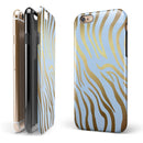 Gold Flaked Animal blue Zebra 2 iPhone 6/6s or 6/6s Plus 2-Piece Hybrid INK-Fuzed Case