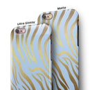 Gold Flaked Animal blue Zebra 2 iPhone 6/6s or 6/6s Plus 2-Piece Hybrid INK-Fuzed Case