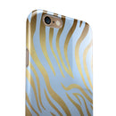 Gold Flaked Animal blue Zebra 2 iPhone 6/6s or 6/6s Plus 2-Piece Hybrid INK-Fuzed Case