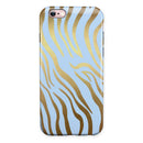 Gold Flaked Animal blue Zebra 2 iPhone 6/6s or 6/6s Plus 2-Piece Hybrid INK-Fuzed Case