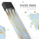 Gold Flaked Animal blue Zebra 2 - Premium Decal Protective Skin-Wrap Sticker compatible with the Juul Labs vaping device