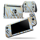 Gold Flaked Animal blue Zebra 2 - Vinyl Skin Wrap for Nintendo Switch 2, OLED, Lite, Pro Controller, Wii & Classic Handhelds