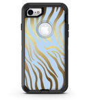 Gold Flaked Animal blue Zebra 2 - iPhone 7 or 8 OtterBox Case & Skin Kits