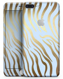 Gold Flaked Animal blue Zebra 2 - Skin-kit for the iPhone 8 or 8 Plus