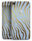 Gold Flaked Animal blue Zebra 2 - Skin-kit for the iPhone 8 or 8 Plus
