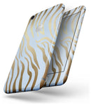 Gold Flaked Animal blue Zebra 2 - Skin-kit for the iPhone 8 or 8 Plus