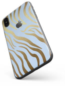 Gold Flaked Animal blue Zebra 2 - iPhone X Skin-Kit