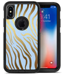 Gold Flaked Animal blue Zebra 3 - iPhone X OtterBox Case & Skin Kits