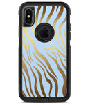 Gold Flaked Animal blue Zebra 3 - iPhone X OtterBox Case & Skin Kits