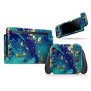 Gold Flaked Teal Oil // Skin Decal Wrap Kit for Nintendo Switch Console & Dock, Joy-Cons, Pro Controller, Lite, 3DS XL, 2DS XL, DSi, or Wii - Vinyl Skin Wrap for Nintendo Switch 2, OLED, Lite, Pro Controller, Wii & Classic Handhelds
